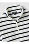Kids' White Striped Sweatshirt with Half-Zip - 3