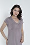 Soft Textured Flexible Viscose Women's Nightgown / Mink 13281 - 7