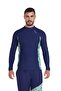 Mens Mens Rashguard Long Sleeve - Navy Spring Palms