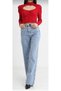A11492161 Women's Blue Snow Wash High Waist Palazzo Pants Jeans Wide Leg Jeans - 3