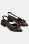 Women's Short Heeled Open Back Women's Shoes with Bow Stylish Detail - 2