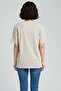 Women's Oversize 100% Cotton Crew Neck Teddy Bear Embroidered T-Shirt Vy-Bx306 - 4