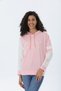 Powder Pink Hooded Cat Printed Women's Sweatshirt - 4