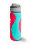 Neon Coral Turquoise Patterned Steel Thermos with Straw and Direct Drinking Feature 800 ml 38545 - 5
