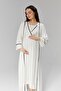 Women's Ecru Maternity Nightgown and Dressing Gown Set with Nursing Features, 2-Piece - 4