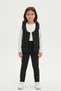 Girls' Stripe Patterned Trousers Buttoned Vest Classic Long Sleeve Blouse 3-Piece Set Relaxed Fit - 5