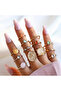 One Three-Piece Multicolor Adjustable Ring Set