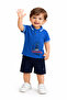 Baby Boy Polo Collar Printed Tshirt Shorts Summer Set - 2