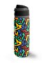ترمس فولاذي بنمط جرافيتي أسود مع شفاطة وقنينة للشرب المباشر 800 مل 38522 - 5