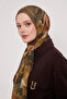Patterned Silk Shawl - Mystical Khaki - 2