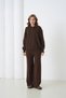 Women's Black Polo Neck Sweater Pants Knitwear Top and Bottom Set - 3