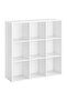 VASAGLE 9 Cube Bookcase with Open Shelf, Wooden Storage Display Rack for Living Room Office - White