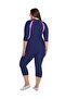 Ladies Ladies Slim-kini 3/4 - Blue Pink Marble - 2
