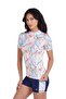 Ladies Ladies Rashguard Short Sleeve - Blue Pink Marble - 3