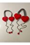 Mother and Child Heart-Shaped Ear Muffs Lace-Up Pompom Knitted Ear Warmer - 3
