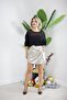 3349 Pre-Knotted, Leather-Like, Lame Shorts Skirt - 3
