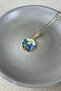 Blue Green Lake Flower Pinterest Necklace Does Not Tarnish Shipped in Gift Box 45 cm