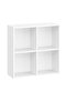 VASAGLE 4 Cube Bookcase with Open Shelf, Wooden Storage Display Rack for Living Room Office - White