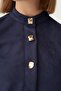 Indigo-Gold Buttoned Scuba Suede Tunic - 5