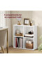 VASAGLE 4 Cube Bookcase with Open Shelf, Wooden Storage Display Rack for Living Room Office - White - 4
