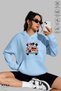 Unisex Hoodie Long Sleeve Minnie Love Printed Hooded Oversized 100% Cotton Combed Cotton Sweatshirt