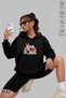 Unisex Hoodie Long Sleeve Minnie Love Printed Hooded Oversized 100% Cotton Combed Cotton Sweatshirt - 2