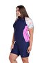 Ladies Ladies Rashguard Short Sleeve - Blue Pink Marble - 3