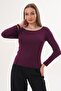 Women's Boat Neck Long Sleeve Blouse - 260112 - 3
