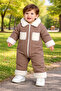 Winter Sweet Plush Collared Zippered Winter Baby Jumpsuit