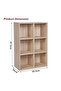 VASAGLE 6 Cube Bookcase Open Shelf, Wooden Storage Display Rack for Home, Office - Natural Davos Oak - 3