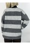 Zr95 Polo Collar, Heart Embroidery, Striped Knitwear - 5