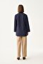 Indigo-Gold Buttoned Scuba Suede Tunic - 4