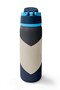 Navy Blue Dark Gray Beige Patterned Steel Thermos with Straw and Direct Drinking Feature 800 ml 38553 - 6