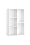 VASAGLE 5 Cube Bookcase with Open Shelf, Wooden Storage Display Rack for Living Room Office - White