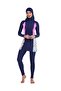 Ladies Ladies Modest 3pc Swim Set - Blue Pink Marble - 4