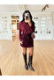 Navy Blue-Claret Red 100% Cotton Color Gradient Mini Skirt - 261002 - 3