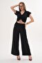 Women's Drawstring Detailed Blouse and Pants Set - 260011