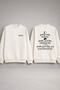 Turkish Bozkurt Printed Crew Neck Oversize White Sweatshirt Hoodie