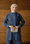 Nova Buttoned Zipper Suit - Navy Blue - 3