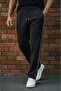 2-Piece Set Men's Piped Baggy Sweatpants – 2-Thread, Elastic Waist, Wide Leg Black | Gray - 2