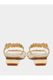 Women Golden Embellished Sandals - 4