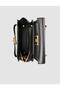 Genuine Leather Black Women's Bag with Lock Detail and Strap - 4