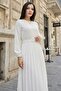 Pleated Aerobin Dress White SS2339 - 5