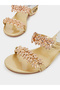 Women Golden Embellished Sandals - 3