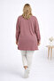 Women's Dusty Rose Slit Tunic with Floral Accessories - 4