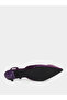 Purple Satin Slingback Shoes with Floral Detail - 6