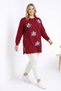 Women's Cherry Slit Tunic with Floral Accessories - 3
