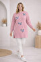 Women's Powder Slit Tunic with Floral Accessories - 3