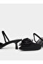 Black Satin Shoes with Floral Detail - 3