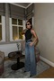 Women's Stone-Embellished Wide-Leg Jeans - 6